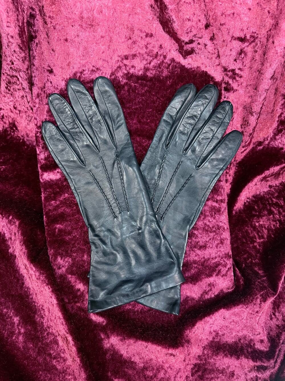 Vintage Leather Gloves - Long Pointed Cuffs with Silk Lining Medium - Nordstrom